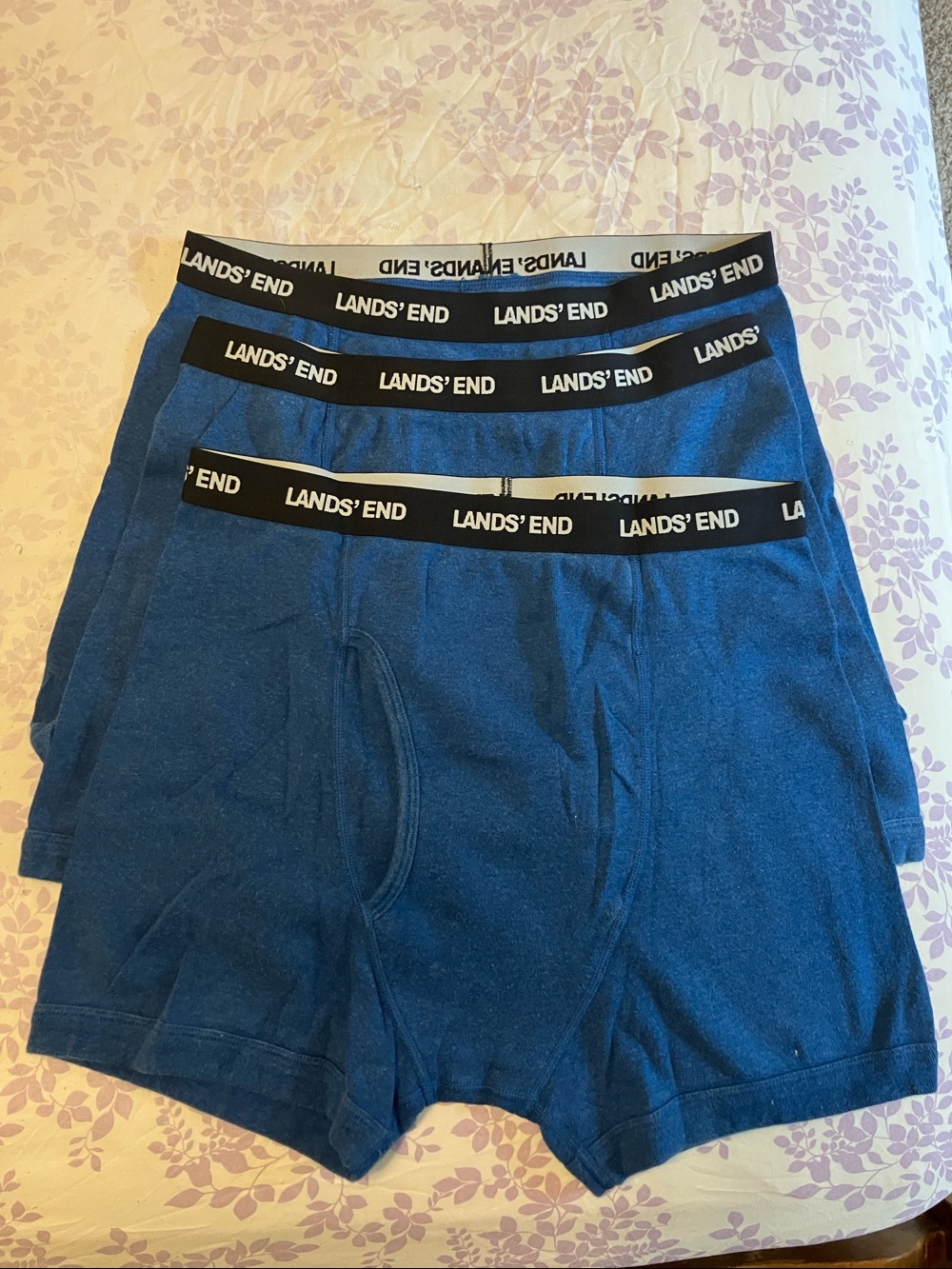 Lands' End Men's Navy Blue Boxer Briefs - 3-Pack